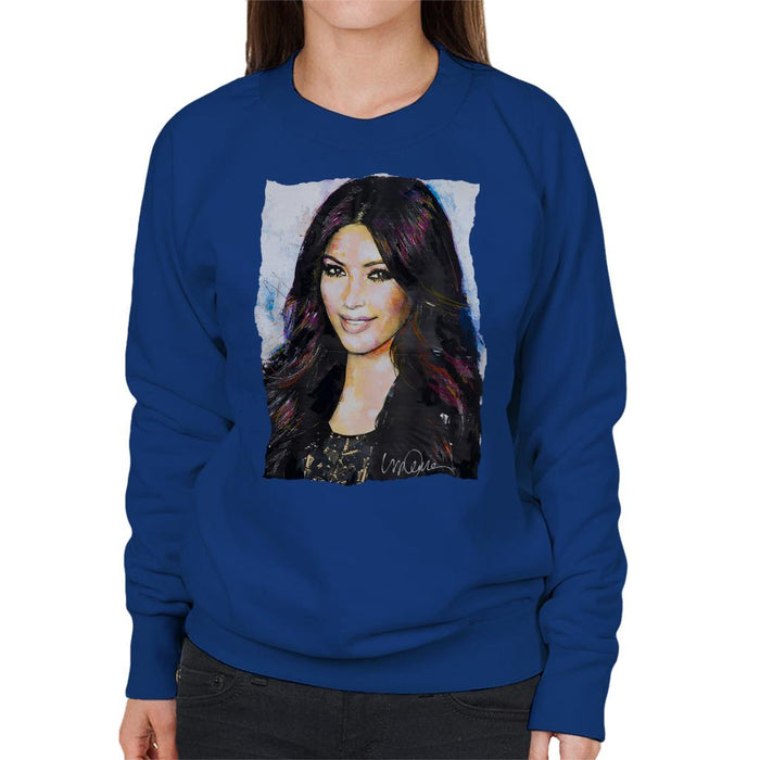 Sidney Maurer Original Portrait Of Kim Kardashian Smiling Women's Sweatshirt