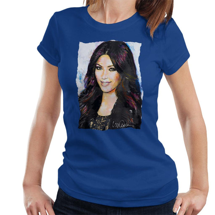 Sidney Maurer Original Portrait Of Kim Kardashian Smiling Women's T-Shirt