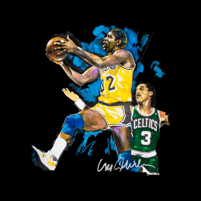 Sidney Maurer Original Portrait Of Magic Johnson Lakers Vs Celtics Kid's T-Shirt