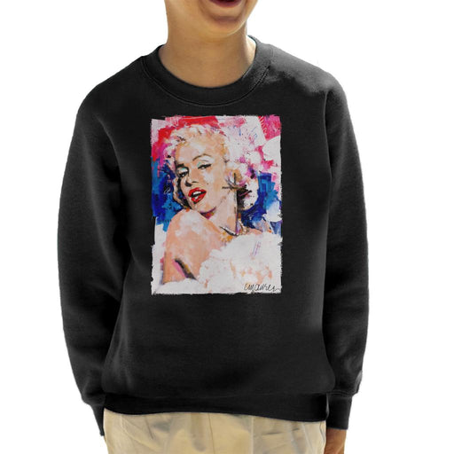 Sidney Maurer Original Portrait Of Marilyn Monroe Pearl Necklace Kid's Sweatshirt