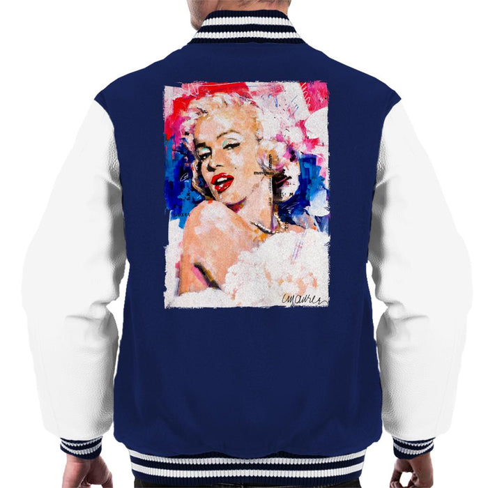 Sidney Maurer Original Portrait Of Marilyn Monroe Pearl Necklace Men's Varsity Jacket