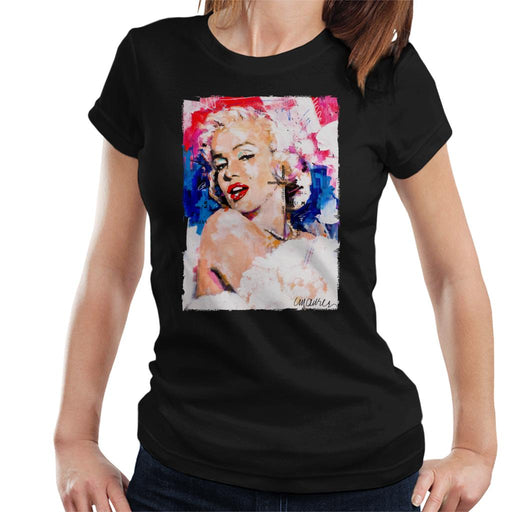 Sidney Maurer Original Portrait Of Marilyn Monroe Pearl Necklace Women's T-Shirt