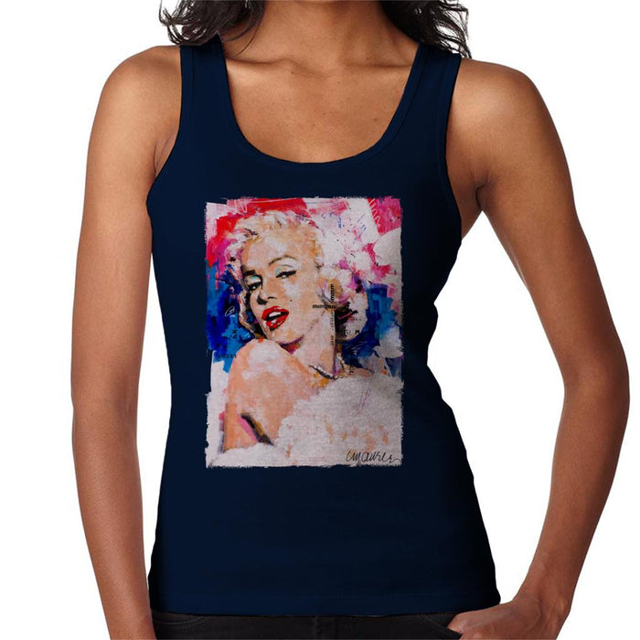 Sidney Maurer Original Portrait Of Marilyn Monroe Pearl Necklace Women's Vest