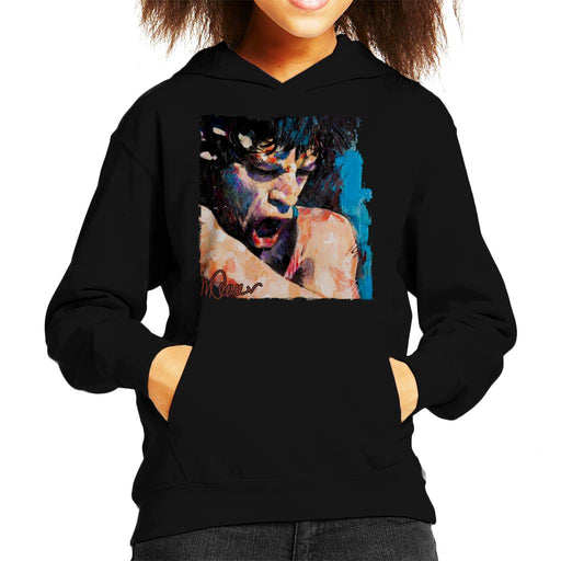 Sidney Maurer Original Portrait Of Mick Jagger Shouting Kid's Hooded Sweatshirt