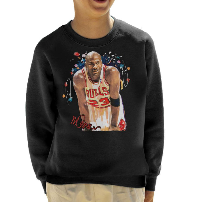 Sidney Maurer Original Portrait Of Michael Jordan Chicago Bulls Arm Band Kid's Sweatshirt