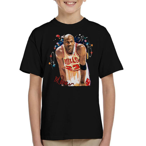 Sidney Maurer Original Portrait Of Michael Jordan Chicago Bulls Arm Band Kid's T-Shirt