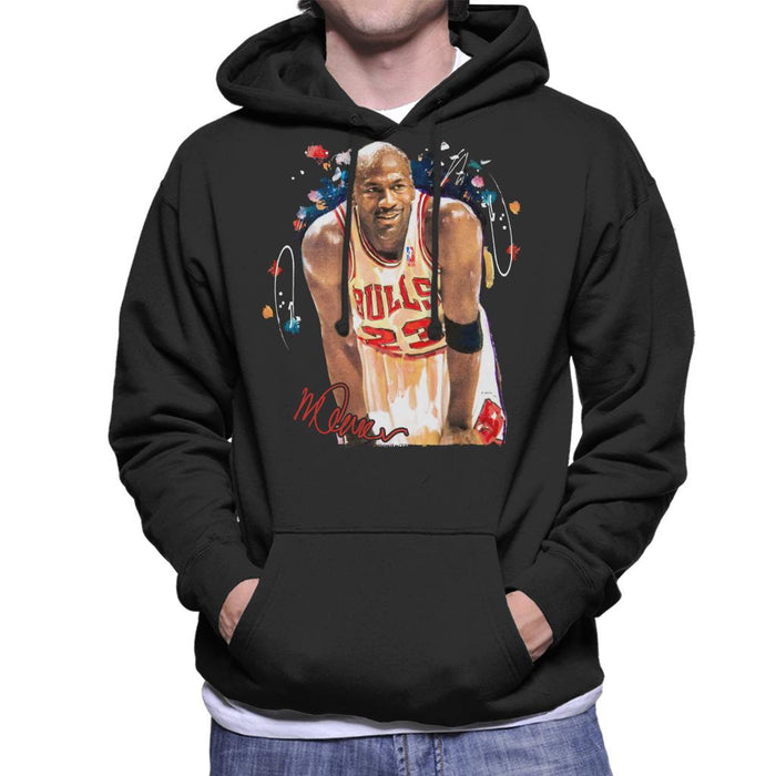 Sidney Maurer Original Portrait Of Michael Jordan Chicago Bulls Arm Band Men's Hooded Sweatshirt