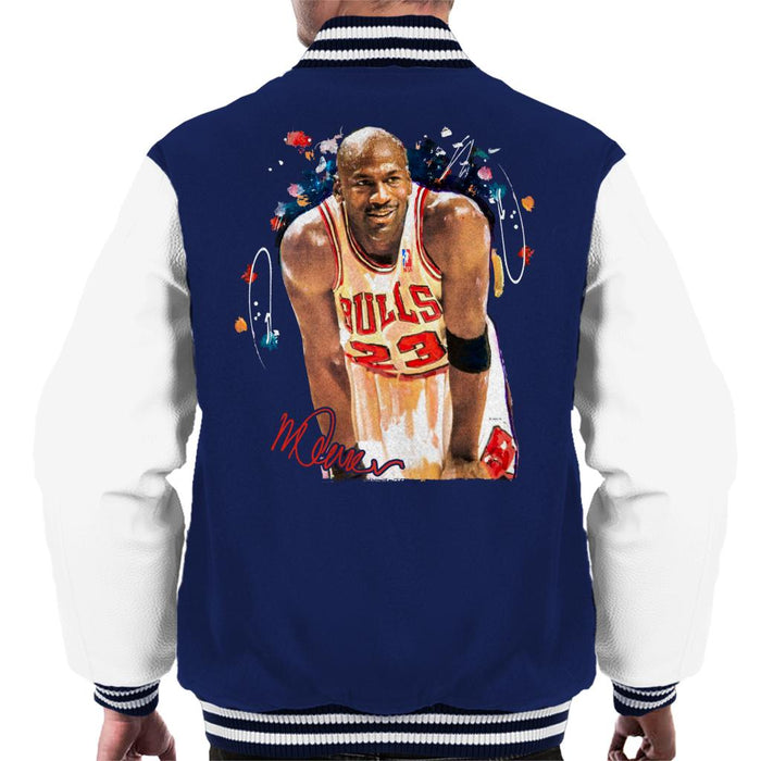 Sidney Maurer Original Portrait Of Michael Jordan Chicago Bulls Arm Band Men's Varsity Jacket