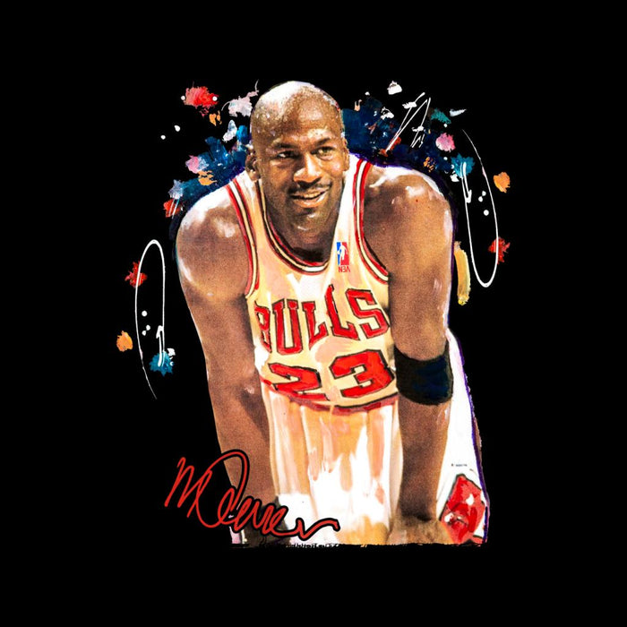 Sidney Maurer Original Portrait Of Michael Jordan Chicago Bulls Arm Band Women's Hooded Sweatshirt