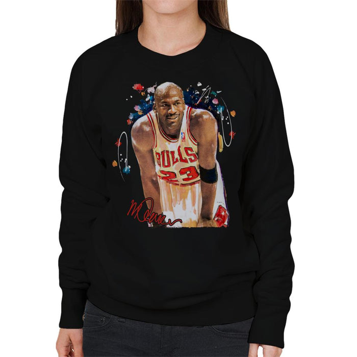 Sidney Maurer Original Portrait Of Michael Jordan Chicago Bulls Arm Band Women's Sweatshirt