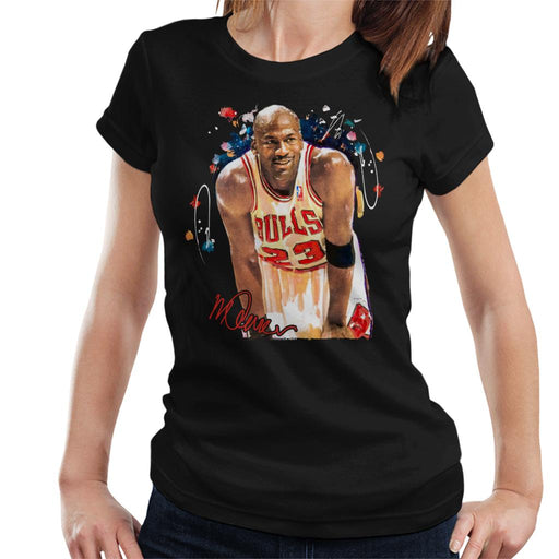 Sidney Maurer Original Portrait Of Michael Jordan Chicago Bulls Arm Band Women's T-Shirt