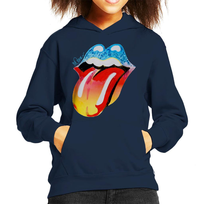 Sidney Maurer Original Portrait Of Rolling Stones Forty Licks Art Kid's Hooded Sweatshirt
