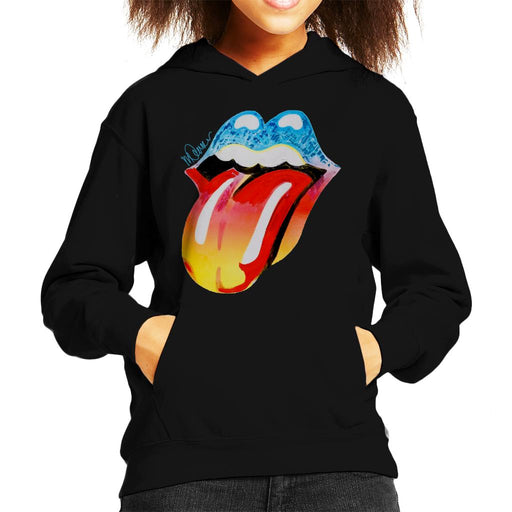 Sidney Maurer Original Portrait Of Rolling Stones Forty Licks Art Kid's Hooded Sweatshirt