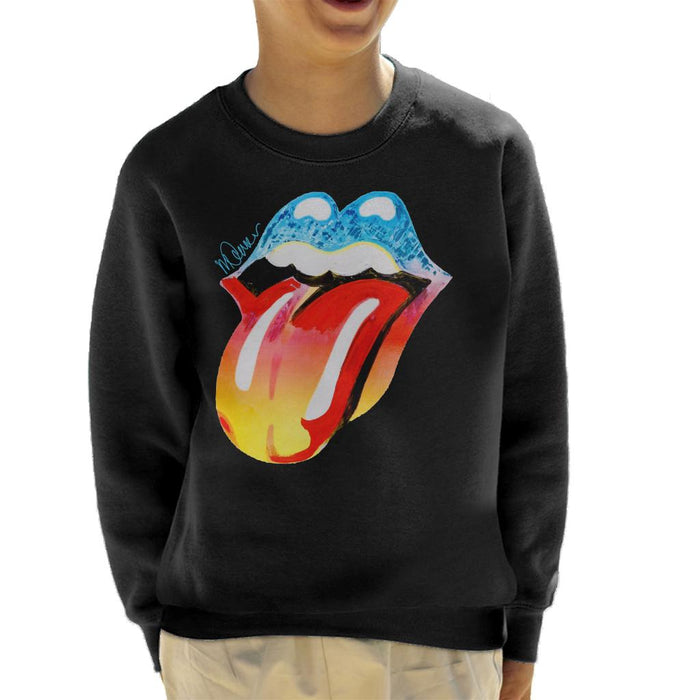 Sidney Maurer Original Portrait Of Rolling Stones Forty Licks Art Kid's Sweatshirt