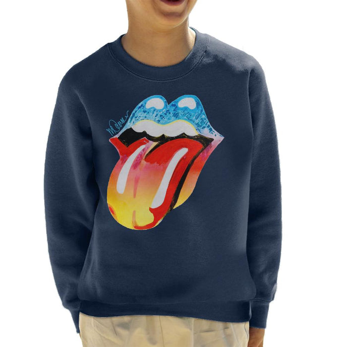 Sidney Maurer Original Portrait Of Rolling Stones Forty Licks Art Kid's Sweatshirt