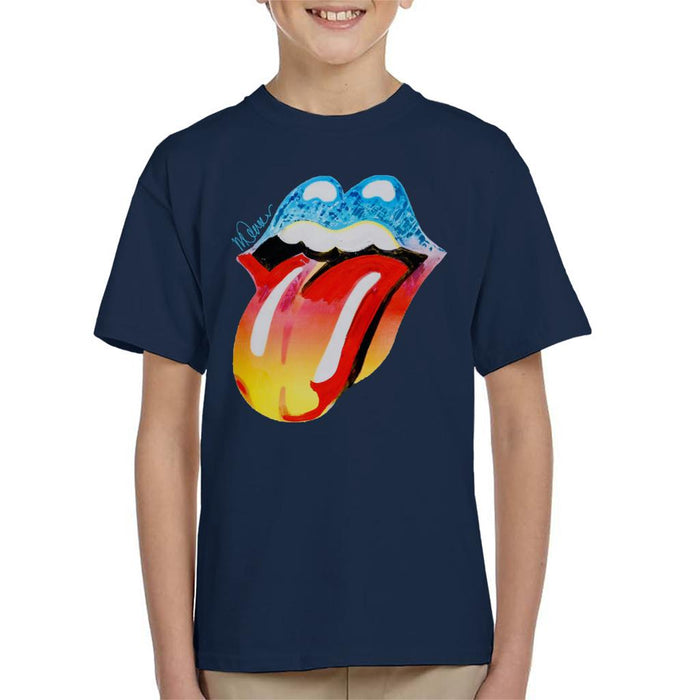 Sidney Maurer Original Portrait Of Rolling Stones Forty Licks Art Kid's T-Shirt