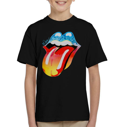 Sidney Maurer Original Portrait Of Rolling Stones Forty Licks Art Kid's T-Shirt