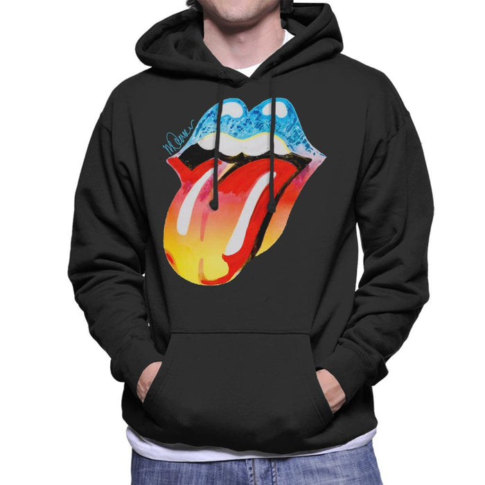 Sidney Maurer Original Portrait Of Rolling Stones Forty Licks Art Men's Hooded Sweatshirt