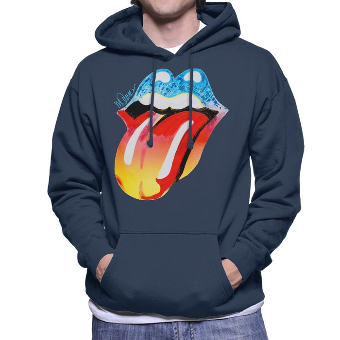 Sidney Maurer Original Portrait Of Rolling Stones Forty Licks Art Men's Hooded Sweatshirt