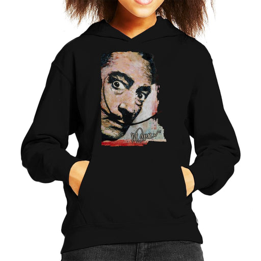 Sidney Maurer Original Portrait Of Salvador Dali Moustache Kid's Hooded Sweatshirt