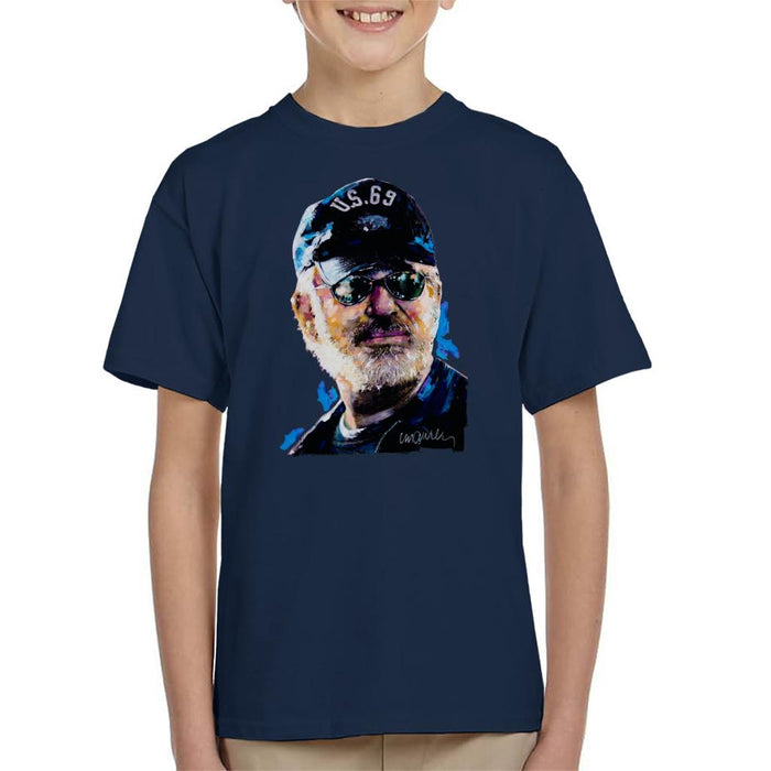 Sidney Maurer Original Portrait Of Steven Spielberg Baseball Cap Glasses Kid's T-Shirt