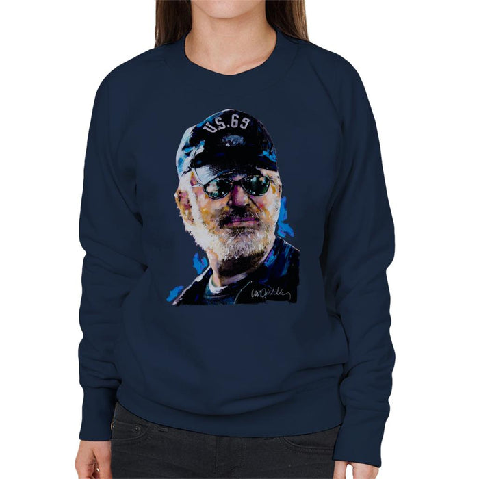 Sidney Maurer Original Portrait Of Steven Spielberg Baseball Cap Glasses Women's Sweatshirt