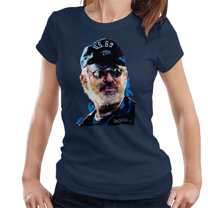 Sidney Maurer Original Portrait Of Steven Spielberg Baseball Cap Glasses Women's T-Shirt