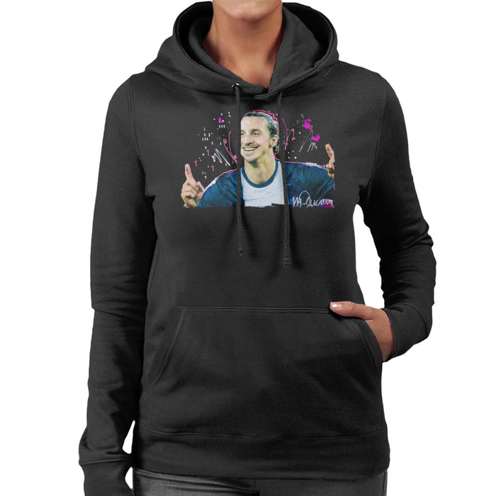 Sidney Maurer Original Portrait Of Zlatan Ibrahimovic Pointing Up Women's Hooded Sweatshirt