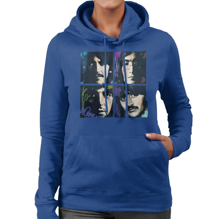 Sidney Maurer Original Portrait Of John Paul George Ringo Beatles Women's Hooded Sweatshirt