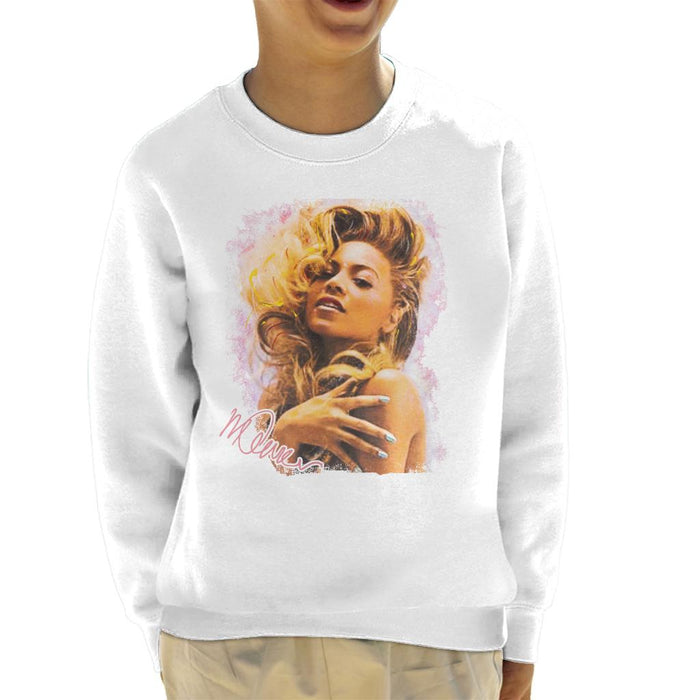 Sidney Maurer Original Portrait Of Singer Beyonce Shiny Nails Kid's Sweatshirt