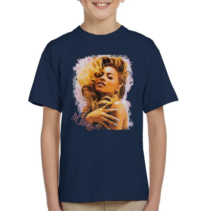 Sidney Maurer Original Portrait Of Singer Beyonce Shiny Nails Kid's T-Shirt