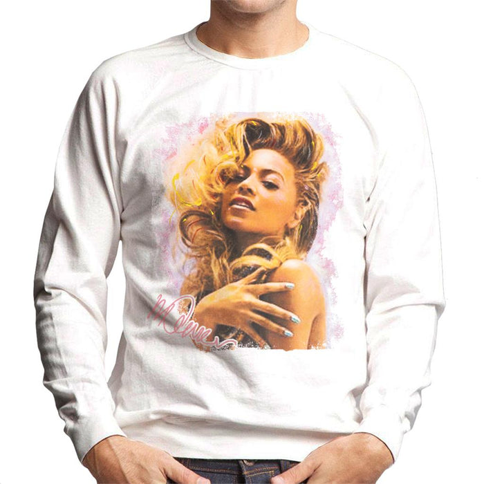 Sidney Maurer Original Portrait Of Singer Beyonce Shiny Nails Men's Sweatshirt