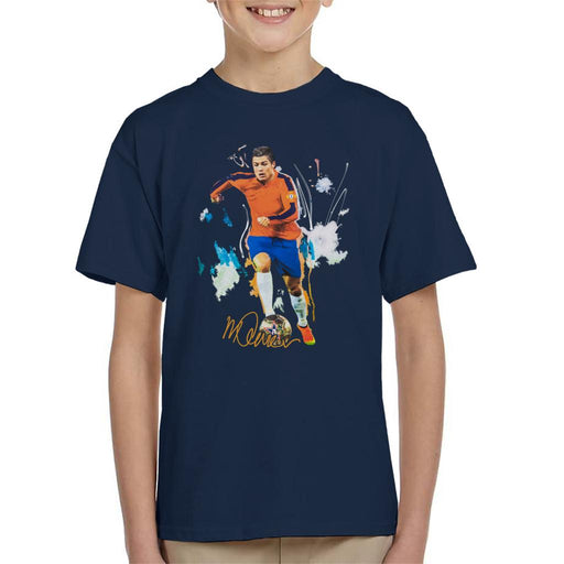 Sidney Maurer Original Portrait Of Football Star Cristiano Ronaldo Kid's T-Shirt