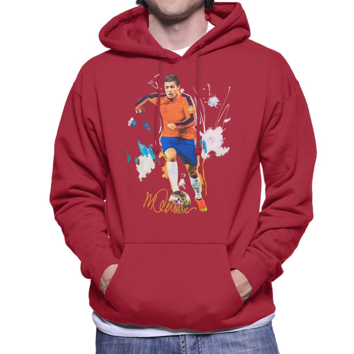 Sidney Maurer Original Portrait Of Football Star Cristiano Ronaldo Men's Hooded Sweatshirt