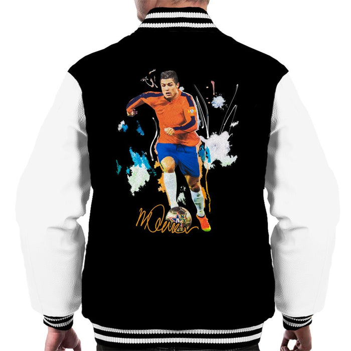 Sidney Maurer Original Portrait Of Football Star Cristiano Ronaldo Men's Varsity Jacket