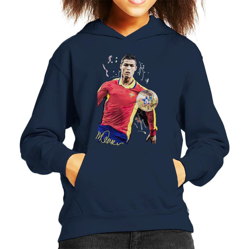 Sidney Maurer Original Portrait Of Portugal Striker Cristiano Ronaldo Kid's Hooded Sweatshirt