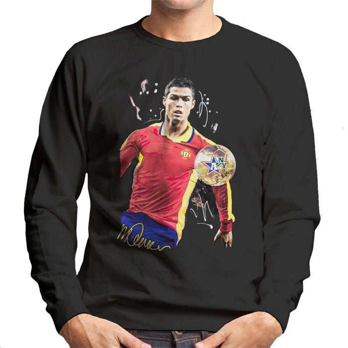 Sidney Maurer Original Portrait Of Portugal Striker Cristiano Ronaldo Men's Sweatshirt