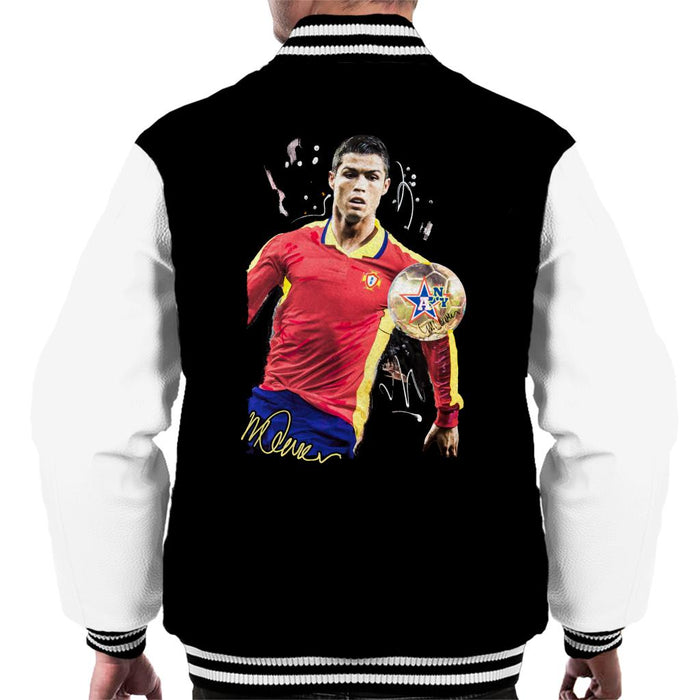 Sidney Maurer Original Portrait Of Portugal Striker Cristiano Ronaldo Men's Varsity Jacket
