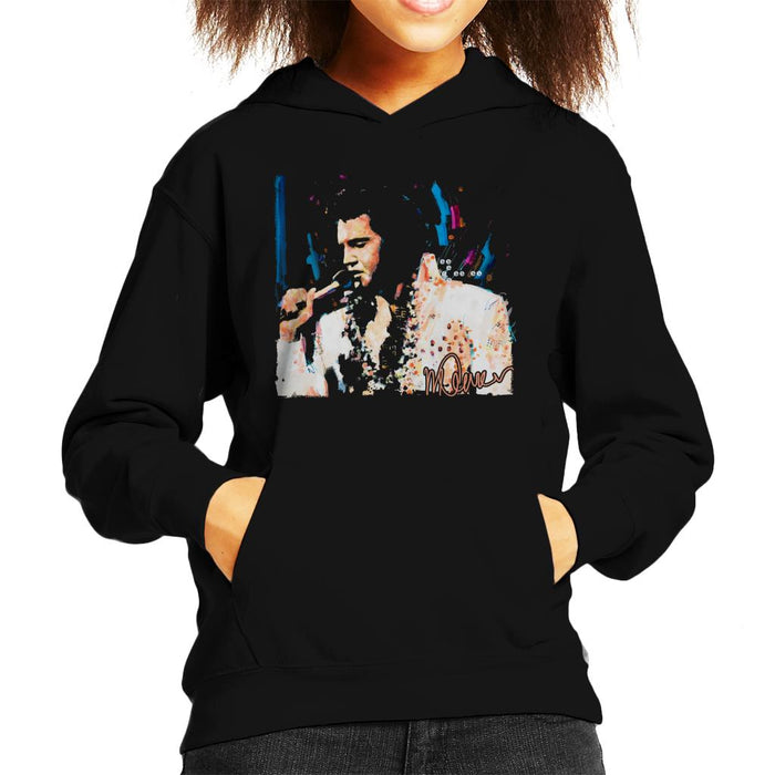 Sidney Maurer Original Portrait Of Singer Elvis Presley Kid's Hooded Sweatshirt