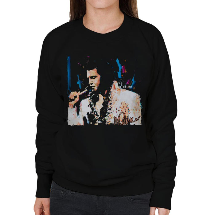 Sidney Maurer Original Portrait Of Singer Elvis Presley Women's Sweatshirt