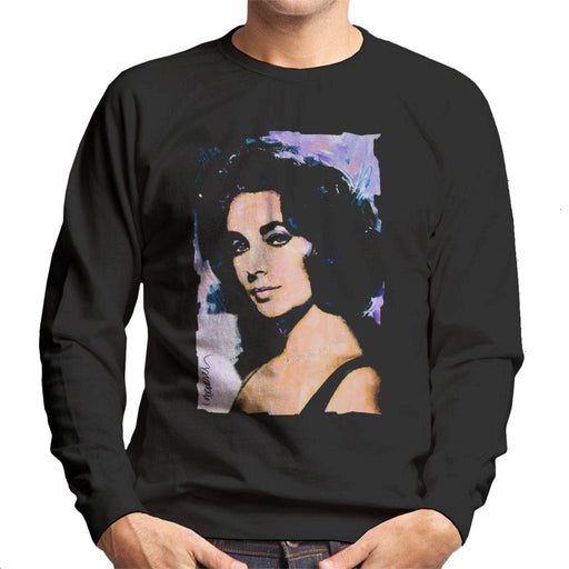 Sidney Maurer Original Portrait Of Actress Elizabeth Taylor Men's Sweatshirt