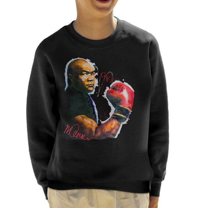 Sidney Maurer Original Portrait Of Boxer George Foreman Kid's Sweatshirt