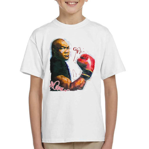 Sidney Maurer Original Portrait Of Boxer George Foreman Kid's T-Shirt