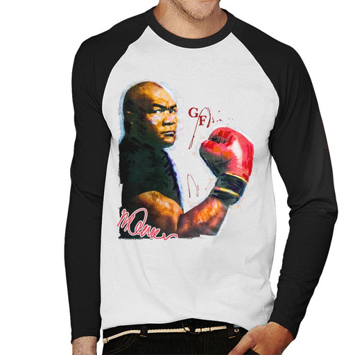 Sidney Maurer Original Portrait Of Boxer George Foreman Men's Baseball Long Sleeved T-Shirt