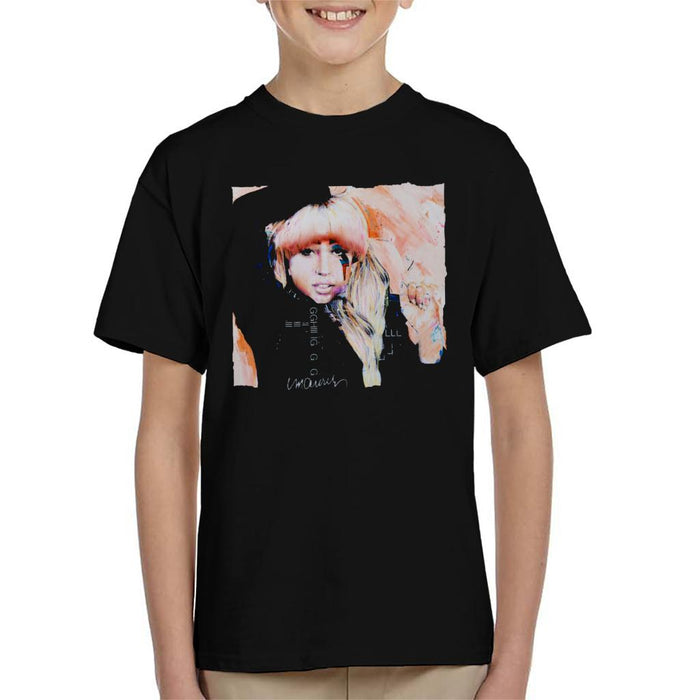 Sidney Maurer Original Portrait Of Singer Lady Gaga Kid's T-Shirt