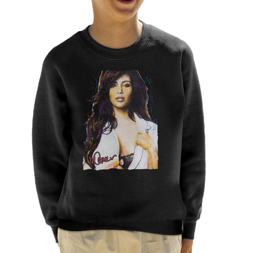 Sidney Maurer Original Portrait Of Reality Star Kim Kardashian Kid's Sweatshirt