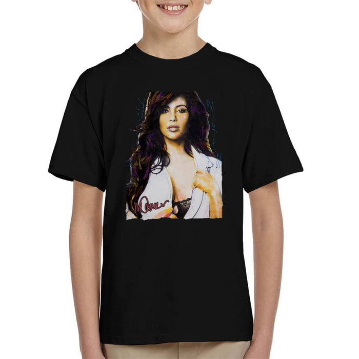 Sidney Maurer Original Portrait Of Reality Star Kim Kardashian Kid's T-Shirt
