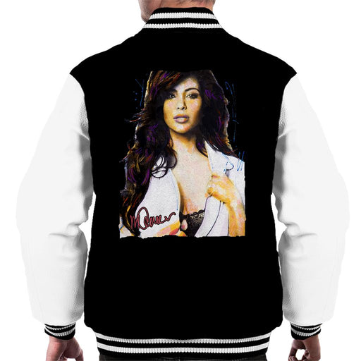 Sidney Maurer Original Portrait Of Reality Star Kim Kardashian Men's Varsity Jacket