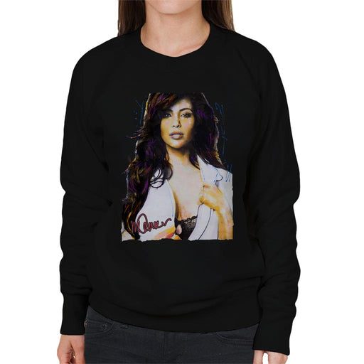 Sidney Maurer Original Portrait Of Reality Star Kim Kardashian Women's Sweatshirt