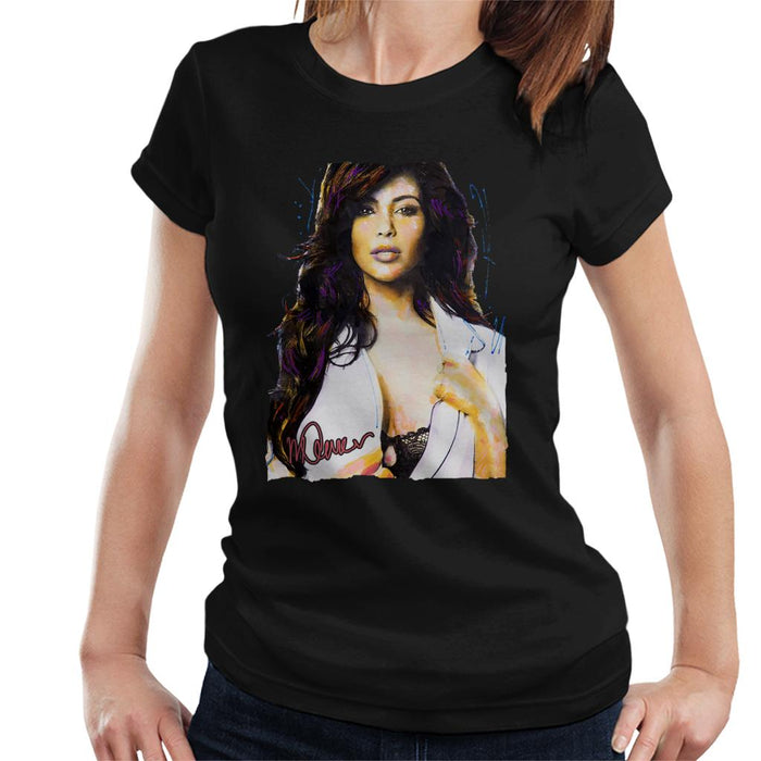 Sidney Maurer Original Portrait Of Reality Star Kim Kardashian Women's T-Shirt